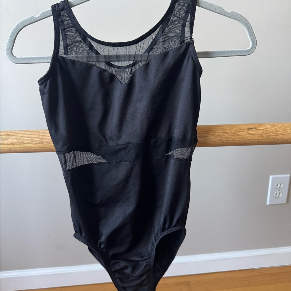 Black Mesh Detail Leotard